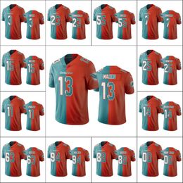 Miamidolphinsmen 13 Dan Marino 3 Josh Rosen 11 Devante Parker Custom Women Youth Aqua Orange Two Tone Vapor Limited Jersey