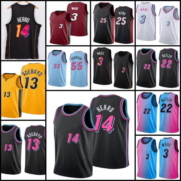 Jimmy 22 Butler Dwyane 3 Wade Basketball Jersey Tyler 14 Herro Bam 13 Adebayo Kyle 7 Lowry 2022 City Jerseys