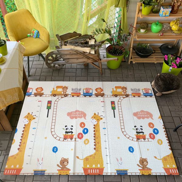 Miamumi Portable Baby Play Mat Xpe mousse Double face playmat Home Game Puzzle Couverture pliant jouet pour les enfants tapis pour enfants 220624