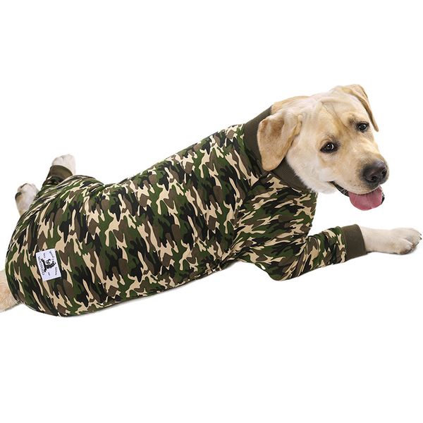 Miaododo vêtements de chien camouflage chien pyjamas saut en combinaison légère costume de chien grenouillards pour chiens moyens mi-chiens fille / garçon 2020