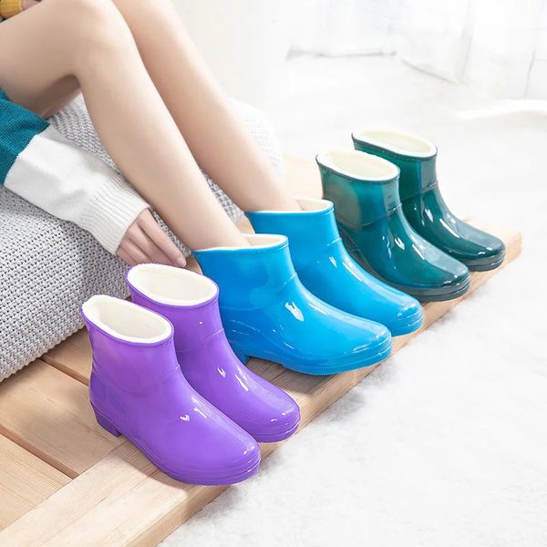 Miaoguan, botas de lluvia de invierno para mujer, botas de lluvia de dibujos animados lindos para mujer, zapatos de agua, Botas de lluvia de goma para mujer, Botas de lluvia para adultos 36-41 240125