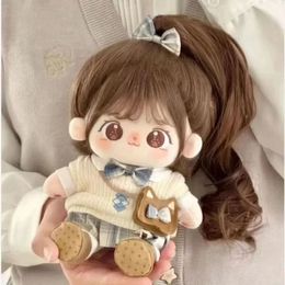 Miaomiao muñeca de algodón stock de 20 cm de ropa de bebé intercambiable Figura de personalización relleno de muñecas a las niñas 240407