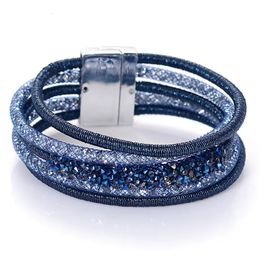 Miasol moda diseño único hebras multicapa cristal encanto pulsera magnética brazalete para mujeres regalos B1966 240312