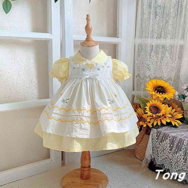 Miayii Bébé Vêtements Espagnol Lolita Vintage Turquie Dentelle Arc Broderie Robe Fête D'anniversaire De Pâques Princesse Robe Pour Les Filles A13 G1129