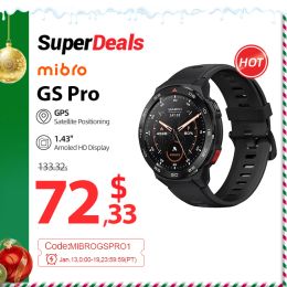 MIBRO Watches GS Pro Android Smartwatch 1,43 pouces écran AMOLED GPS Bluetooth Calling Watch Dual Core 4pd Heart Heart Satering 5ATM