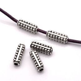 100 stcs antieke zilveren legering dots buis spacer kralen voor sieraden maken armband ketting diy accessoires d14