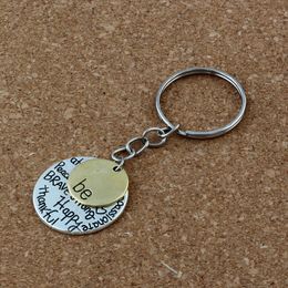 Mic 50st Zinklegering "Be" Graffiti Happy Strong Thankfull Charm Band Chain Sleutelhanger