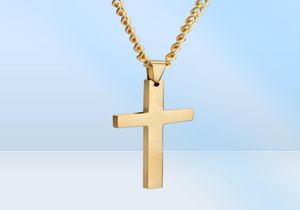 Mic Fashion Alloy Glossy Cross Charm Pendante Chain Chain pour hommes Femmes 2224 pouces 4 couleurs 12pcs lots207f9790908