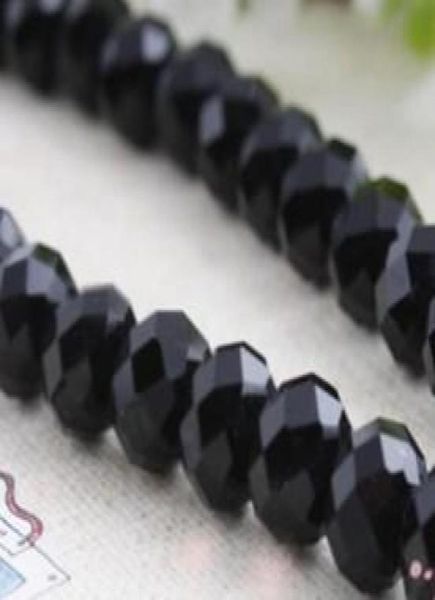 MIC vendre Lot 288 pièces noir facettes cristal Rondelle perle 8mm idéal pour bracelet collier bijoux DIY6701887