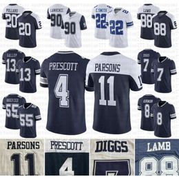 Micah Parsons 88 CeeDee Lamb Football Jersey personnalisé hommes Dak Prescott Trevon Diggs Tony Pollard Demarcus Lawrence Luke Schoonmaker Mazi Emmitt Smith vente en gros