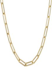 Micci Stainls staal rond plat Rec Chain Choker ketting vrouwen 18K GOUD GODDE PAPIER ClIP Paperclip Link Chain NekLAC244I2099249