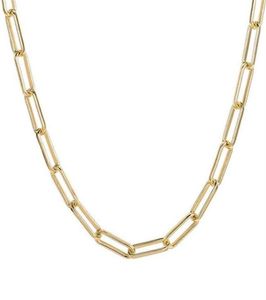 Micci Stainls Steel Round Rec Rec Chain Collier Collier Femmes Femmes Papier-papier Gold Papier Gol