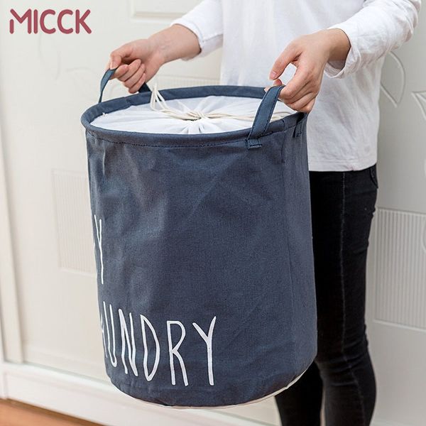 MICCK Home panier à linge pliable enfant jouet rangement sac à linge pour vêtements sales panier organisateur grand seau à linge 210316
