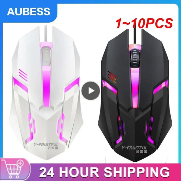 Souris 1 ~ 10 pièces kebidu S1 souris de jeu 7 couleurs LED rétro-éclairage ergonomie USB filaire Gamer souris flanc câble souris optique souris de jeu 231208