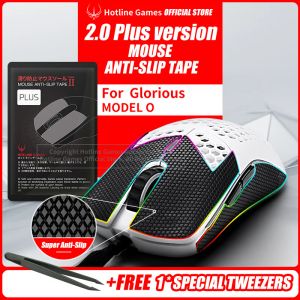 Souris 1 paquet Hotline Games 2.0 Plus bande antidérapante pour souris pour modèle glorieux O, mise à niveau de la poignée, évacuation de l'humidité, prédécoupée, facile à appliquer