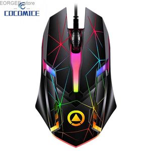 MICE 1200DPI USB Wired Gaming Mouse Optische computermuis voor PC Laptop 3 toetsen Ergonomische muizen LED Light Night Glow Mechanische muis Y240407