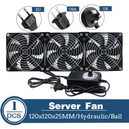 Muizen 120 mm 3000rpm ventilatorkoeling met controller 12 cm 12V 220V BTC Hine Chassis Workstation Cabinet Radiator Server Fan