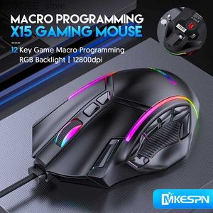 MICE 12800DPI POIDS GRATUIT MACRO RVB GAMING MONDE 12 PROGRAMMABLE CLÉ DES JOURS MONDE RVB MAX AU NIVEAU 6 APPOSITIONS POUR PC Mac Gun Pubg Ordinateurs Y240407