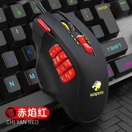 MICE 18 Key Macro Definitie Programmeerbaar Wired Concurrerende RGB Lighting Driver Gratis Multi Gaming Mouse H240412