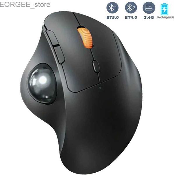 MICE 2,4G BLUETOOTH trackball souris Souris sans fil Charge sans fil de la souris à un pouce à base de pouce à la souris Y240407.