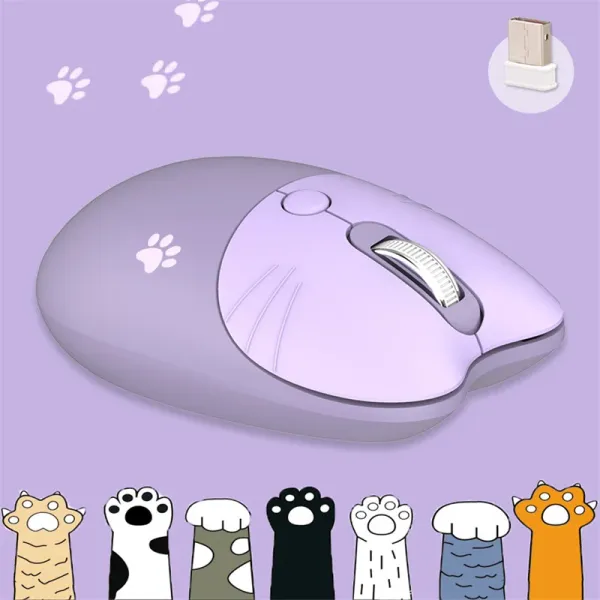 Souris 2.4g souris sans fil souris ergonomique mignon dessin animé mini souris silencieuse 3D USB souris optique pour ordinateur portable tablette PC ordinateur bureau maison
