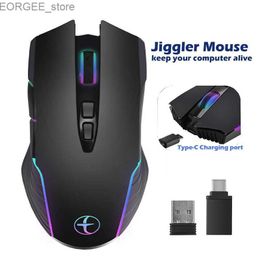 MICE 2.4G Wireless Mouse Type-C Silent Click Jiggler Mouse Rechargeable Mause Plug and Play for MacBook ordinateur portable Y240407