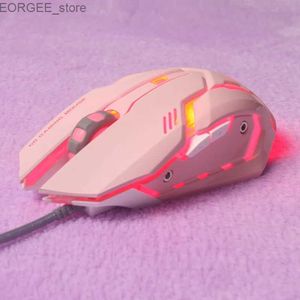 MICE 2.4G Wireless USB Gaming Pink Mouse Mute RGB LED Gamer Silent Mice Optische kantoorcomputer voor desktop laptop Ergonomische pc Maude Y240407