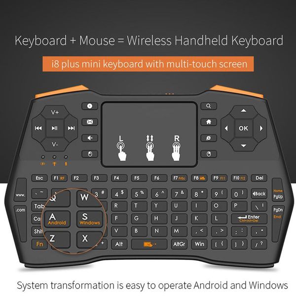 Ratones 2.4GHz Teclado inalámbrico Mini Air Mouse con panel táctil altamente sensible para PC portátil GK99