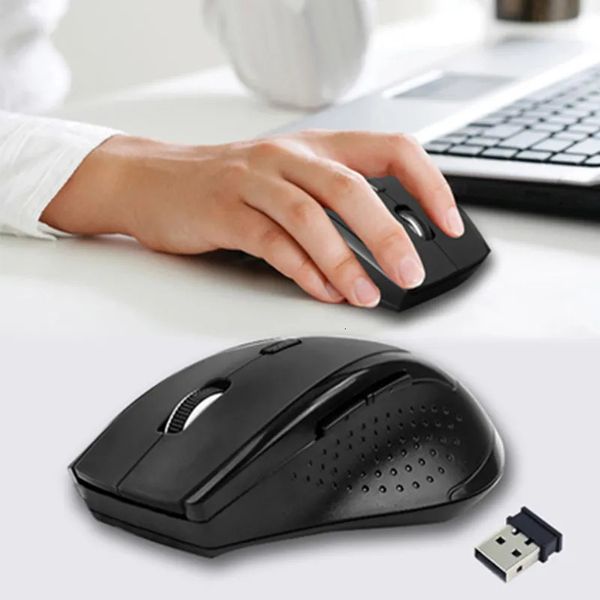 Ratones Ratón inalámbrico de 2,4 GHz Ratón óptico para juegos de 1200DPI Inalámbrico adecuado para computadora portátil Ratón de 6 botones con receptor USB 231101