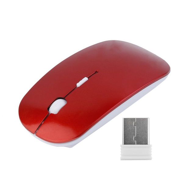 Ratones 2.4ghz mouse óptico inalámbrico 4 teclas Computer PC MICE USB 2.0 Diseño ergonómico Fashion Mouse Red Blue Verde