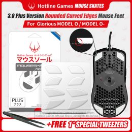 Souris 2 ensembles Holtine Games 3.0Plus bords incurvés arrondis patins de souris pour glorieux modèle O modèle O souris de jeu pieds de remplacement