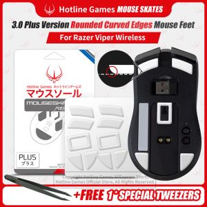 Muizen 2 Sets Hotline Games 3.0 Plus Afgeronde Gebogen Randen Mouse Skates Voor Razer VIIper Ultieme Gaming Muis Voeten Pad vervanging