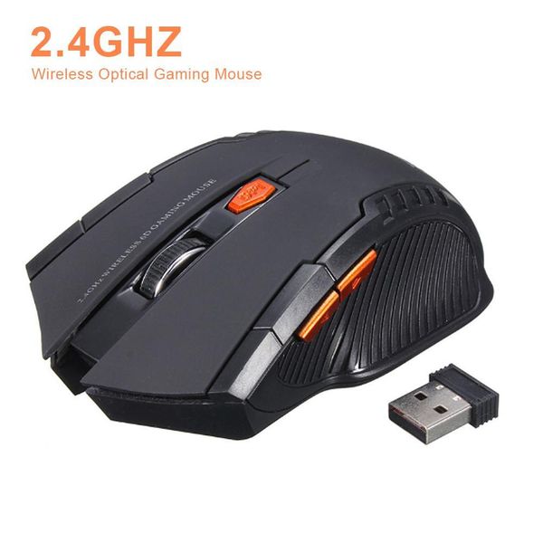 Ratones 2000DPI 2,4 GHz Ratón Óptico inalámbrico Gamer para Juegos de PC portátiles juego optoelectrónico ratones inalámbricos con receptor USB