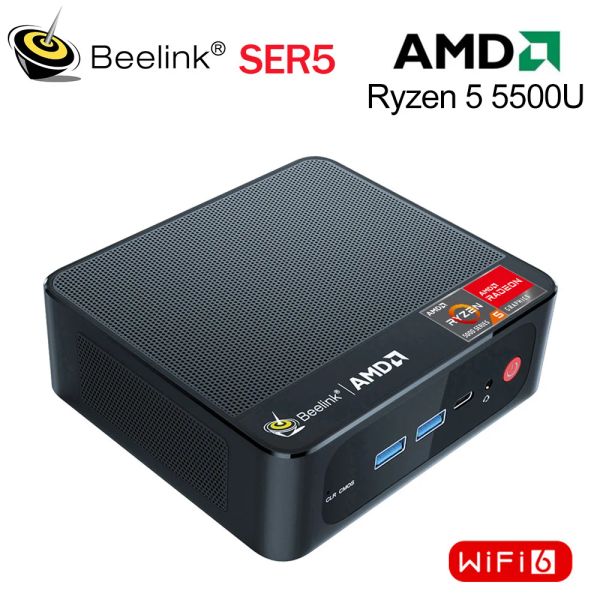 MICE 2023 BEELINK RYZEN 5 SER5 5500U MINI PC GIN 11 PRO AMD DDR4 16 Go RAM 500 Go SSD WiFi 6 4K LAN 1000M Ordinateur de jeu de bureau