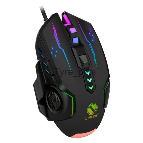 Ratones 3600dpi USB Wired Gaming Mouse 6 Botones Retroiluminado E-sports Ratones 6D Colorful LED Light Glowing Mouse para computadora portátil PC Gamer X0807