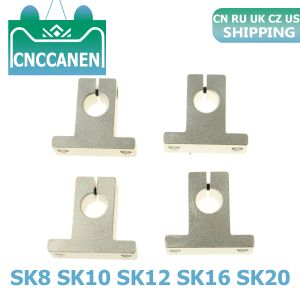 MICE 4PCS SK8 SK10 SK12 SK16 SK20 8 mm 10 mm 12 mm 16 mm 20 mm Balle linéaire Bloc de support d'arbre de rail