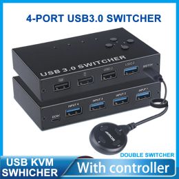 Souris 4 ports Usb3.0 commutateur de partage commutateur Usb Kvm avec contrôleur répartiteur de partage de Pc pour clavier souris imprimante moniteur commutateur Usb