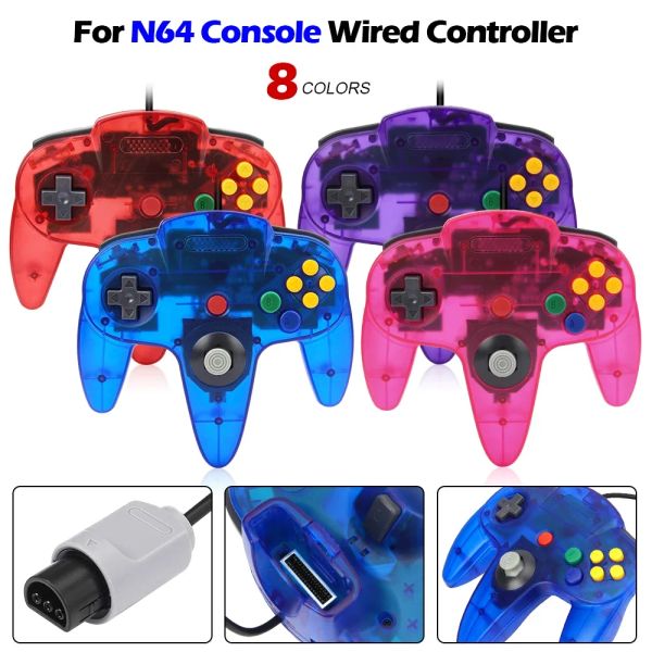 Souris 8 couleurs pour N64 Controller Classic Wired Remote Control Gamepad Gaming Joystick Retro Video Game System pour N64 Console Joypads