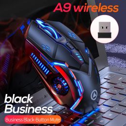 Souris A9 souris de jeu sans fil Rechargeable rvb rétro-éclairage souris de jeu muet 2.4GHz 3200dpi pour ordinateur portable périphérique ESports Gamer