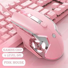 MICE AJ120 Wired Gaming Mouse voor Desktop Notebook PC Pink Witblauw H240407