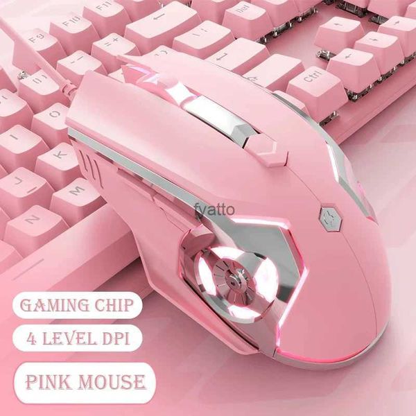 Souris de jeu filaire AJ120 pour ordinateur portable PC PC ROSE BLICH BLEU H240407