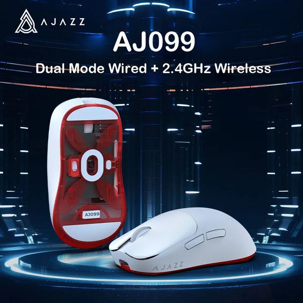 Souris Ajazz AJ099 sans fil 2,4 GHz souris de jeu filaire PAW3311 pour ordinateur portable de jeu souris optique 12000 DPI Max 231208