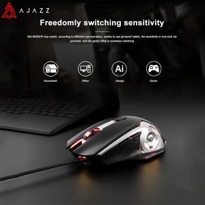 Souris AJAZZ AJ120 souris Gamer 8000DPI 6 boutons capteur USB souris d'ordinateur filaire souris optique pour ordinateur portable PC portable