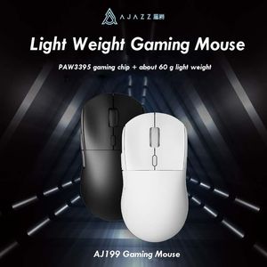 Souris Ajazz AJ199 sans fil 2 4GHz souris de jeu filaire PAW3395 pour ordinateur portable optique 230712