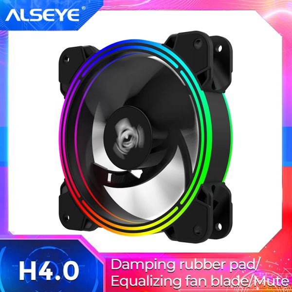MICE ALSEYE H4.0 ventilateur de refroidissement PC 4 broches PWM 120 mm STATIC LED RGB Fan d'ordinateur pour le boîtier et le remplacement du ventilateur CPU