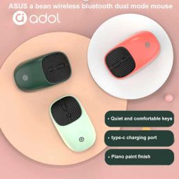 MICE ASUS A BEAN MS006 Wireless Bluetooth Dual Mode Mouse Mini Cute Oplaadbare draagbare draagbare laptop Office Home Game Mute Mouse cadeau