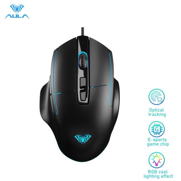 MICE AULA F812 GAME MONDE ÉCLAINEMENT COLOR USB RVB 4 DPI 7200 DPI pour ordinateur portable PC