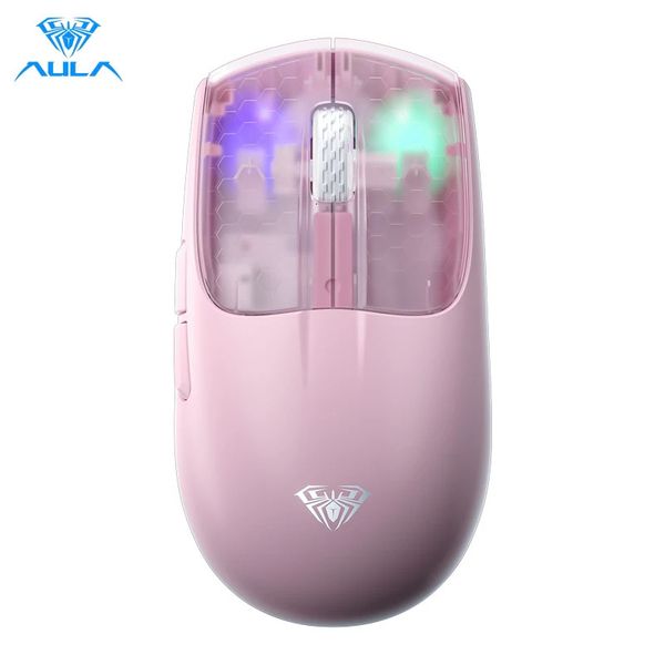 Souris AULA SC560 Souris ultra légère Tri mode rechargeable ergonomique Bluetooth 10000 DPI sans fil pour les jeux de bureau 231216