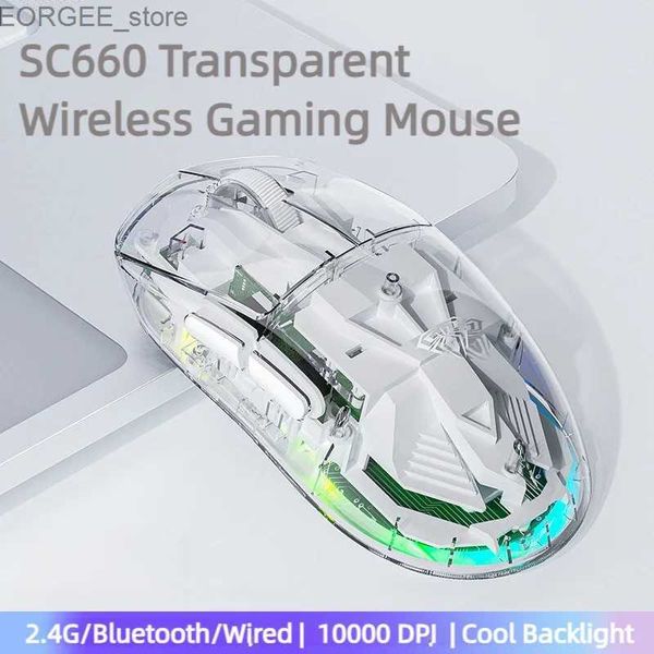 MICE AULA SC660 Souris de jeu Bluetooth sans fil 10000DPI Capteur optique macro Macro Programmable Ergonomic ordinateur portable souris Y240407