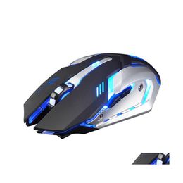 MICE Authentic Wolf X7 Wireless Gaming 7 Colors LED -achtergrondverlichting 2.4 GHz Optische muis voor Windows XP/Vista/7/8/10/OSX Drop Delivery Com DH264